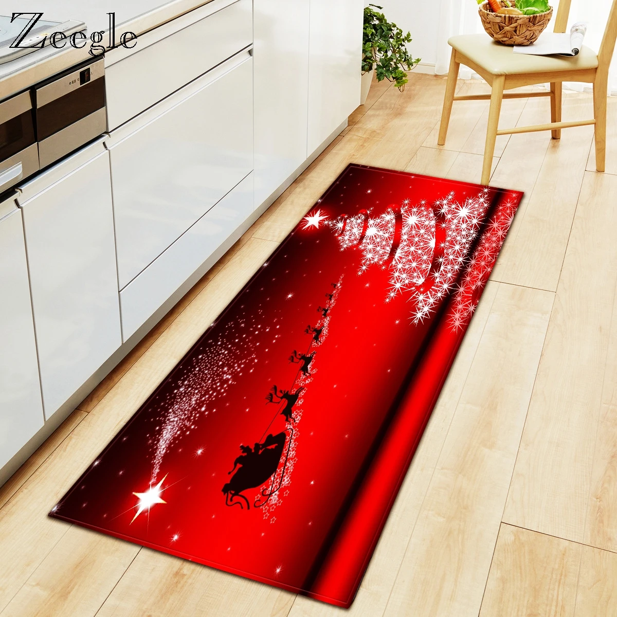 Zeegle Christmas Kitshen Mat Carpet Non Slip Floor Mat For Living Room Entrance Door Mat  Kids Room Absorbent Floor Rug Carpet