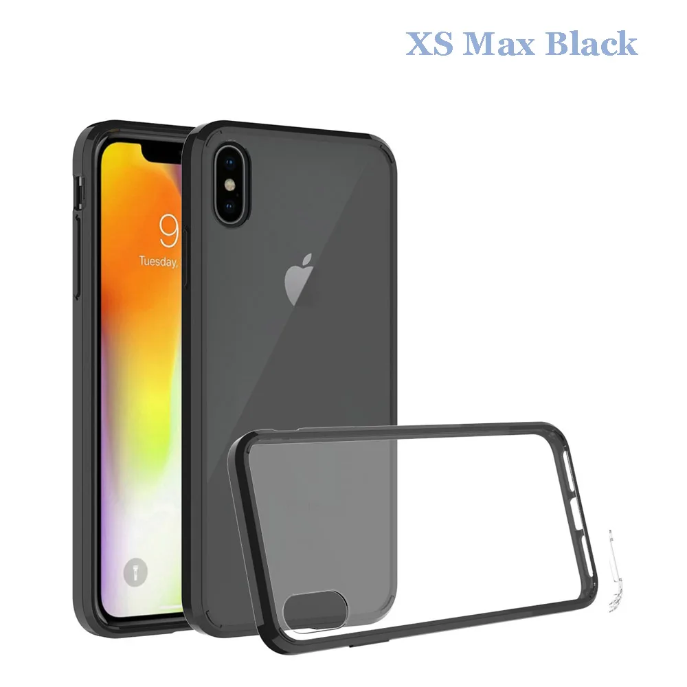 MOSISO чехлы для телефонов iphone Xs Max, выпуск 6,5 дюймов, ТПУ Рамка, поглощающая падение, оболочка, чехол для iphone XR, мягкая задняя крышка - Цвет: XS Max Black