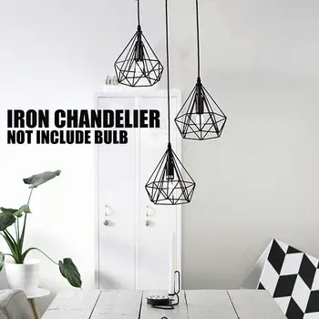 

Romantic Metal Hanging Lamp Iron Pendant Light Hanging Lamp Minimalist Bedroom HangLamp Retro Dreamlike E27 20CM Parlor