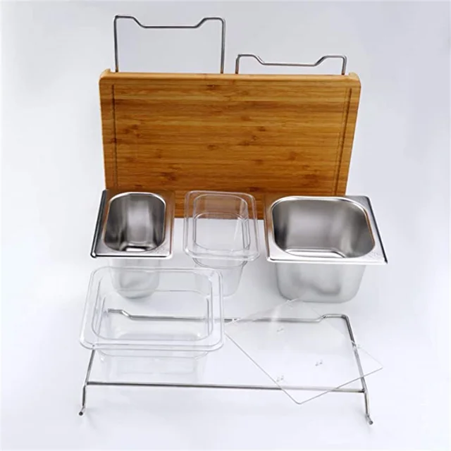 Expandable Bamboo Cutting Board Set With Trays And Lids For Kitchen Juice  Trough Storing Chopped Food - AliExpress