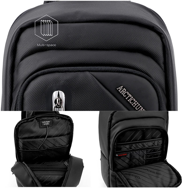 Мужская нагрудная Сумка Многофункциональная модная usb зарядка