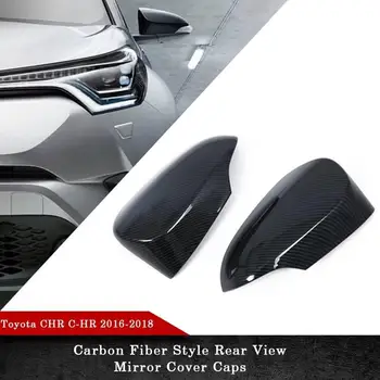 

2Pcs Carbon Fiber Car Rear View Wing Mirror Cover Trim Look Side Wing Mirror Cover Caps For Toyota C-HR CHR