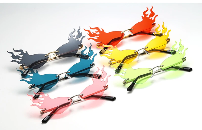 Модные треугольные солнцезащитные очки кошачий глаз, огненные солнцезащитные очки для женщин, негабаритная оправа, личный стиль, крутые