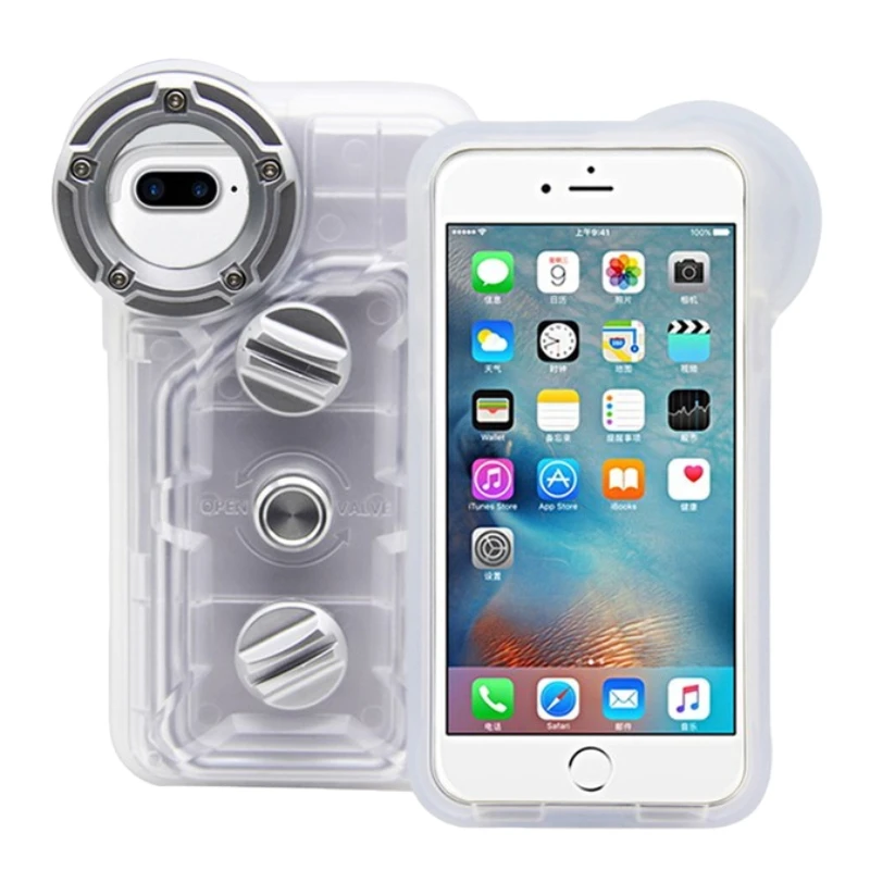 

for iPhone 6 7 8/6 7 8 Plus/X XS XR XS MAX 360 Full Protection Waterproof Housing Cover 60M/195ft Underwater Diving Phone Case