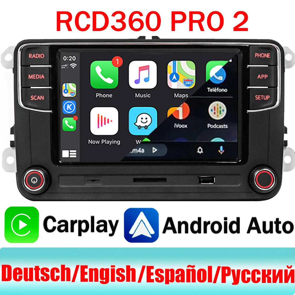 Автомобильная стереосистема RCD330 360 PRO Android Авто Carplay Mirrorlink BT SD USB для VW Golf Caddy Tiguan Touran