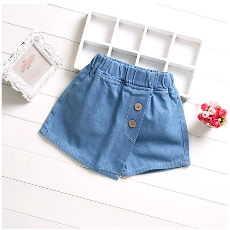 201 Summer New Style Girls Cowboy Shorts Girls Fashion Child Cowboy Shorts 4-10-Year-Old Girls Casual Culottes