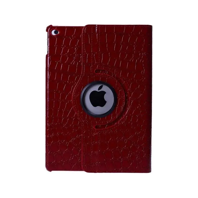 Red Чехол-накладка для apple iPad Air 2 iPad6, вращающийся на 360 градусов, Стильный флип-чехол из полиуретановой кожи для планшета, защитный чехол+ ручка - Цвет: Red