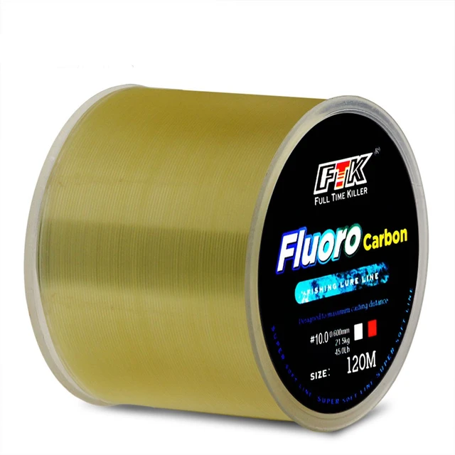 Fishing Line 120M 0.14-0.5mm 4.13-34.32LB Fluorocarbon Coating Lines Wire  Smoother Imported High