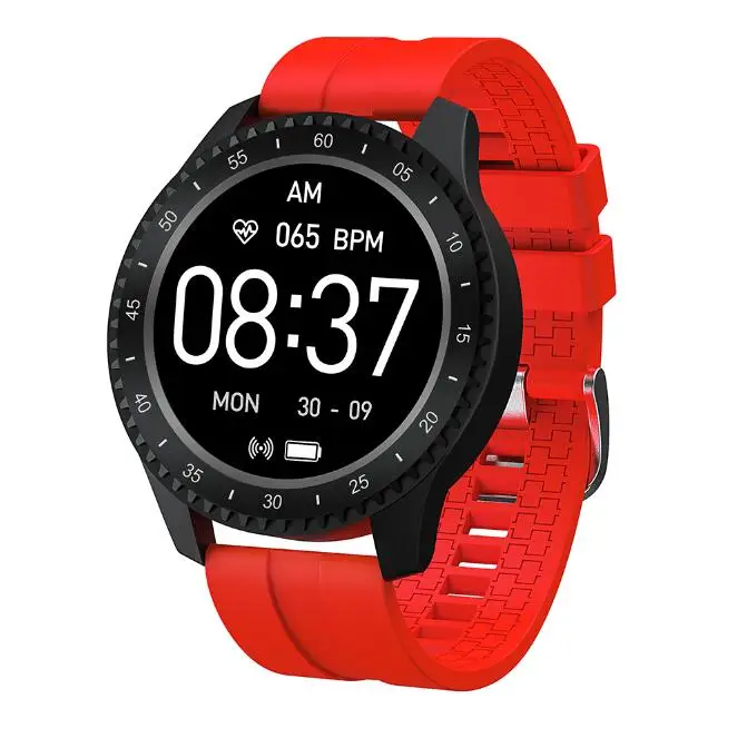 F17 Bluetooth Смарт-браслет, датчик сердечного ритма, артериального давления, здоровый браслет, спортивный трекинг, шагомер, водонепроницаемые браслеты - Цвет: Красный