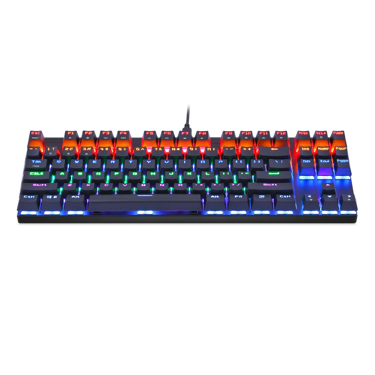 K83 Bluetooth клавиатура RGB светящаяся Механическая игровая клавиатура 87 клавиш американская клавиатура