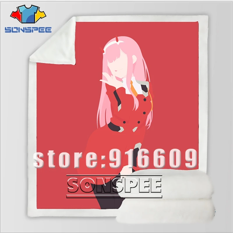 08 DARLING in the FRANXX Zero Диван Постельные принадлежности бархат узорчатый офис Harajuku зимнее теплое Покрывало Постельное белье путешествия одеяло Стёганое одеяло - Цвет: 08