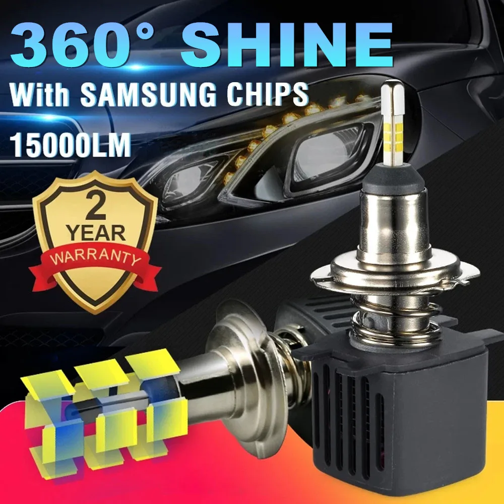 С 4 х сторон SAMSUNG чипы мини H4 LED H7 15000LM D2S H1 H9 H11 9005 D3S 9006 HB4 D1S автомобильные головные