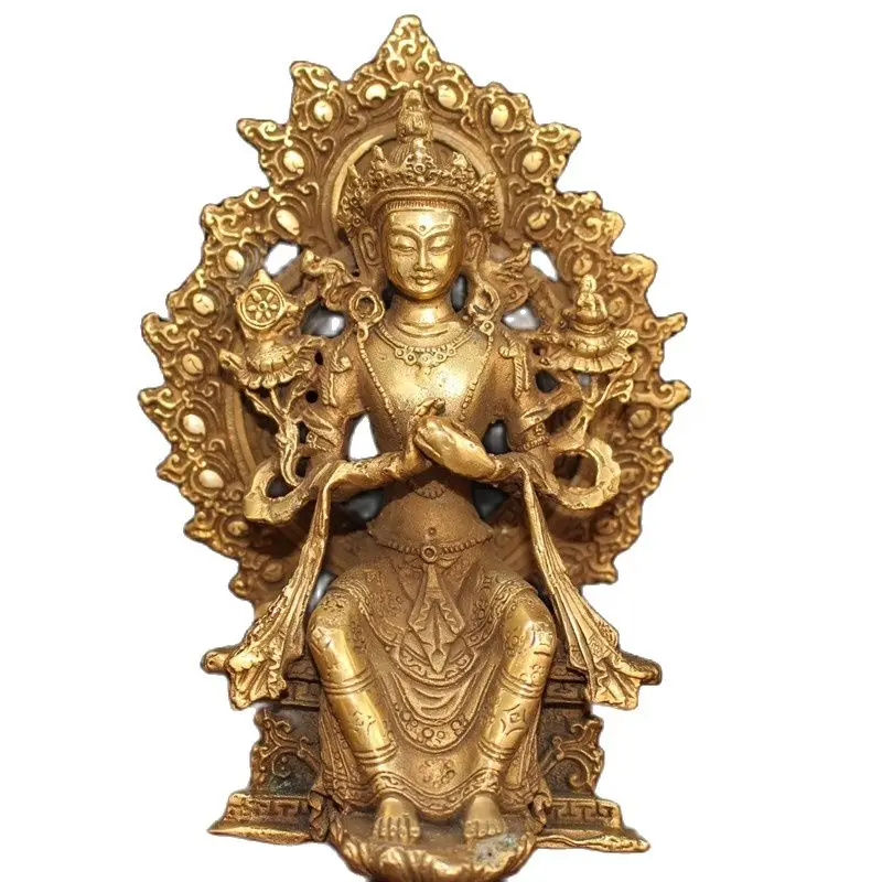 Китайская старая медная тибетская Будда с подсветкой Maitreya Buddha | Дом и сад
