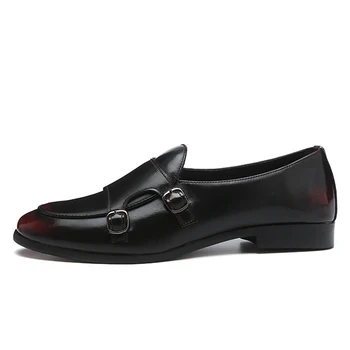 

Elegant Men Wedding Party Shoes 2020 New Black Red Business Leather Shoes Slip on Dress Shoes Luxury Fashion Men Shoes Plus Size