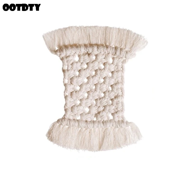 

4 Pcs Northern Europe Style Handmade Cotton Cup Pad Braid Macrame Coaster Dining Table Placemat Home Decoration Accesories