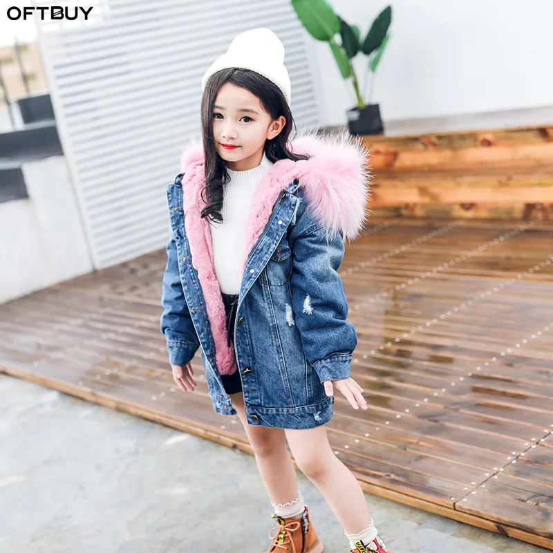 OFTBUY/2019 г. Зимнее пальто с натуральным мехом енота воротник из натурального меха