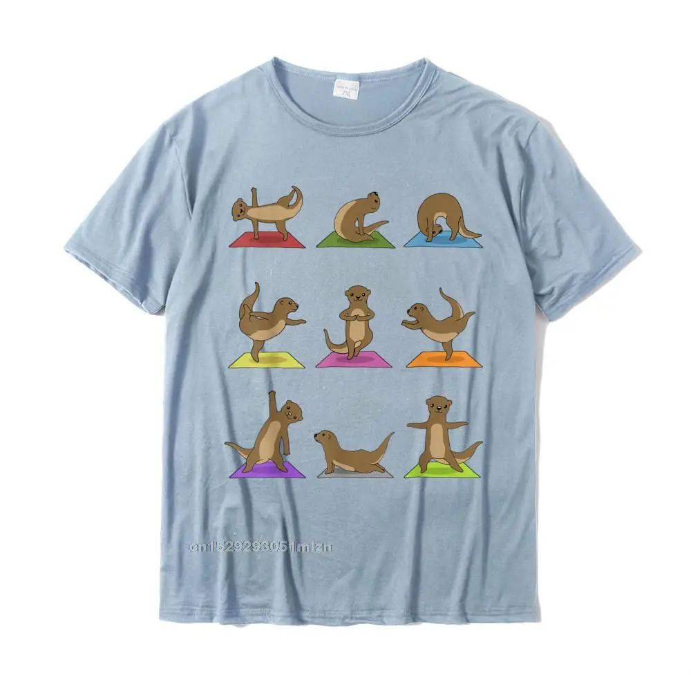 Cool Funny Short Sleeve Camisa Top T-shirts All Cotton Crew Neck Youth Tees Normal Top T-shirts Summer Wholesale Otter Yoga T-Shirt Funny Otter In Yoga Poses Sports Tee__4896 light