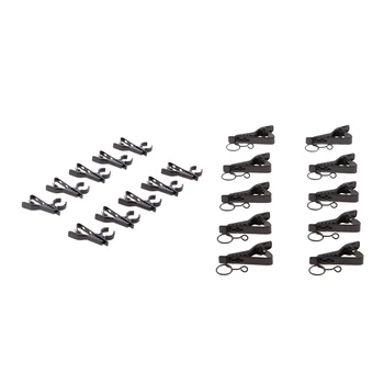 

10 Pack Mini Ring Type Microphone Clip Hold Shock Secure Lapel Mic Clamp Replacement Kit for Headset Microphones