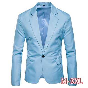 

Men's Slim Fit White Suit Jacket Brand One Button Notched Lapel Suit Blazer Male Party Wedding Business Casual Costume Homme 2XL