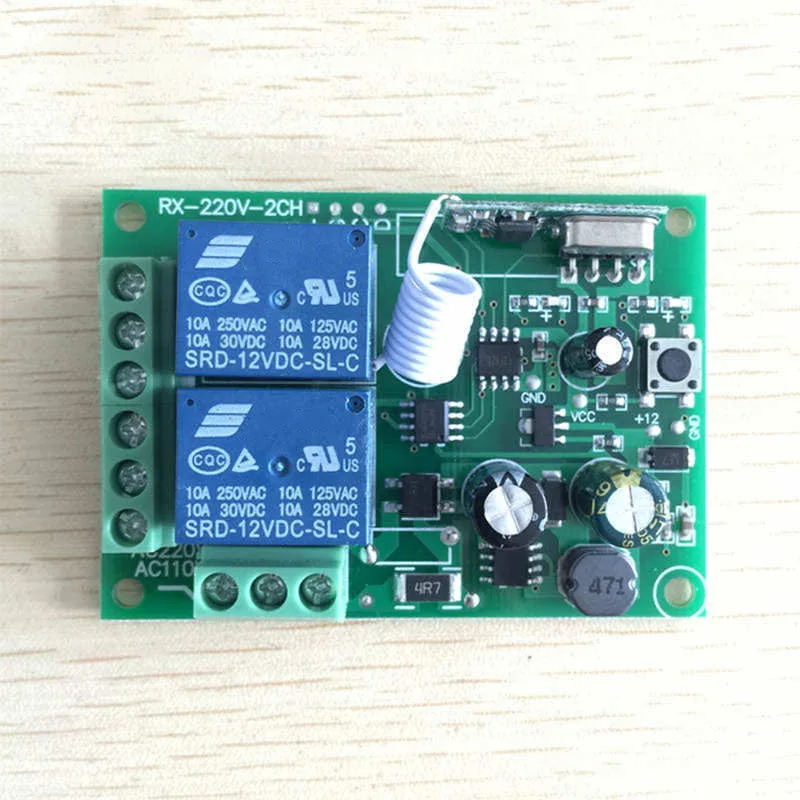 Universal 433 Mhz Wireless Remote Control Switch Relay 220V 2CH Receiver Module RF 433Mhz Remote Controls Smart Home Supply sensor switches wifi rf switch module