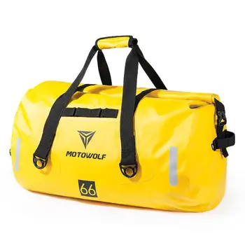 

Motorcycle Tail Seat Bag PU Waterproof Reflective Motorcycle Luggage Bag With Bar Straps 40L/66L/90L