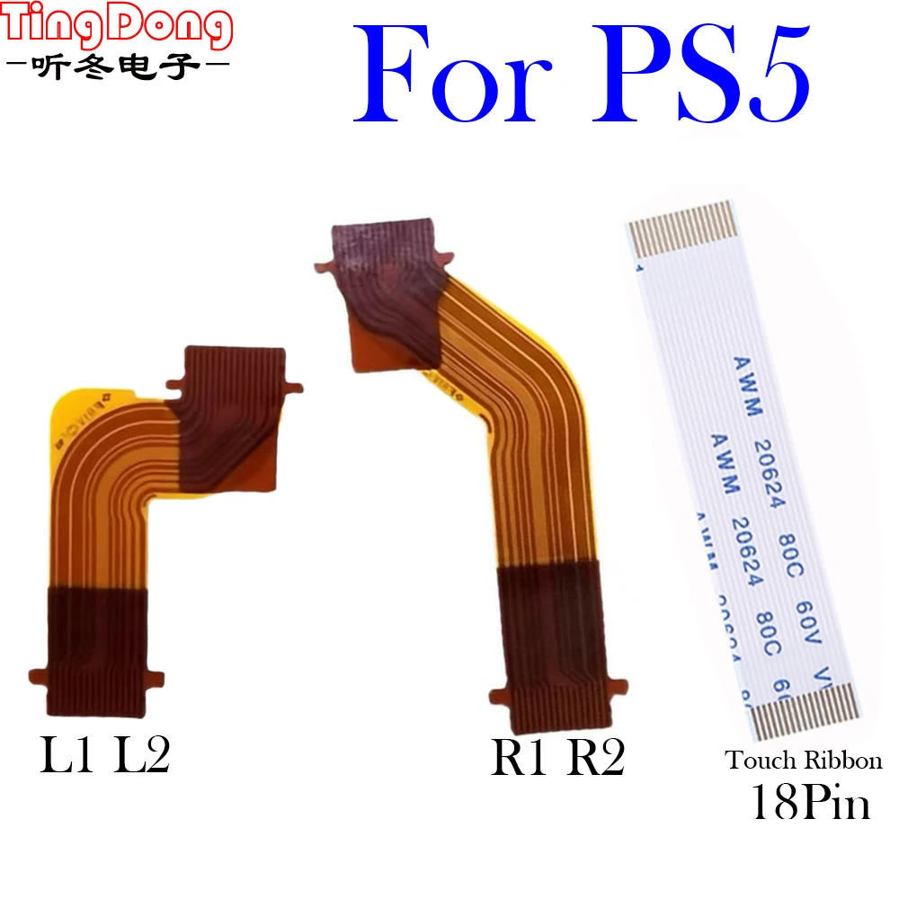 V1.0 R2-L2 적응 형 트리거 및 18 핀 터치 리본 용 듀얼 센스 플렉스 케이블 용 PS5 컨트롤러 용 교체 케이블