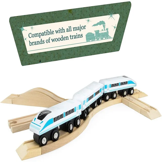 NEW Wooden Train Track Accessories Toys Train Railway Compatible with Wood Trains Wood Tracks Railway with All Brands Trains 4