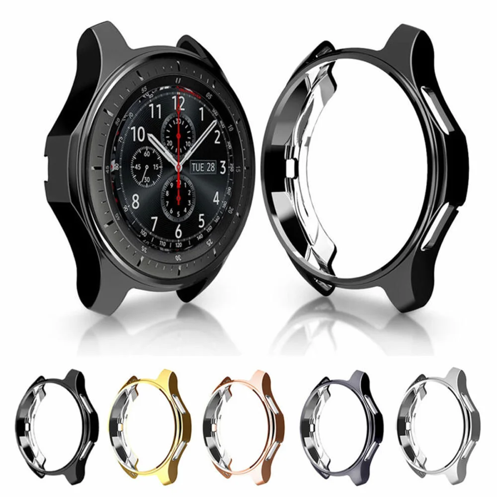 Precio reducido Funda para Samsung Galaxy watch, 46mm, 42mm Gear S3, cubierta chapada delgada a prueba de golpes, carcasa protectora envolvente de 46mm bWwnMq6zwqx