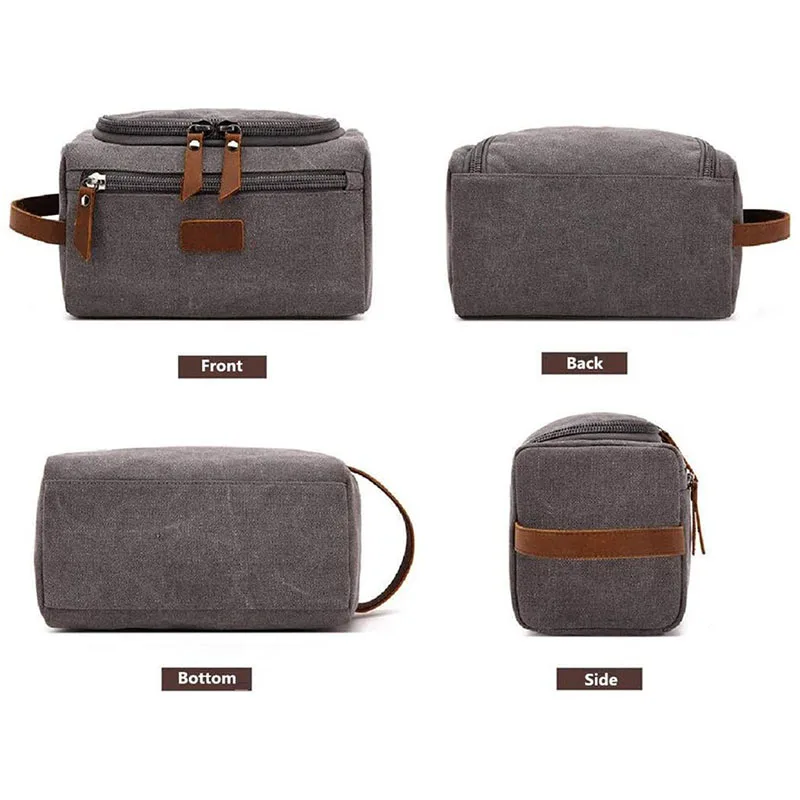 Canvas Toiletry Bag for Men Wash Shaving Dopp Kit Women Travel Make UP Cosmetic Pouch Bags Case Organizer makeup organizer cosmetic bag cosmetic storage bag toiletry bag cosmetic case washing supplies storage bag