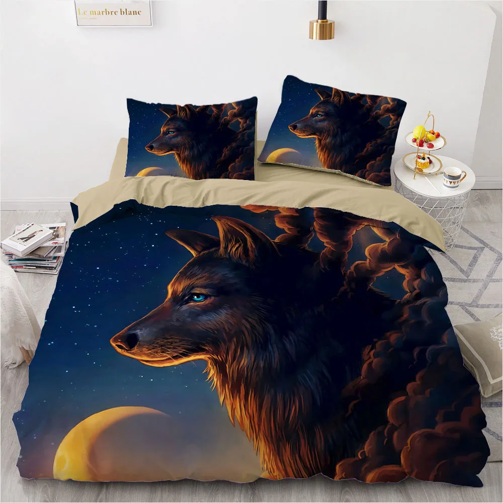 

3D Bedding Sets Europe Queen King Double Duvet Cover Set 3PCS Blanket Quilt Comforter Case Pillowcases Bedclothes Animal Wolf