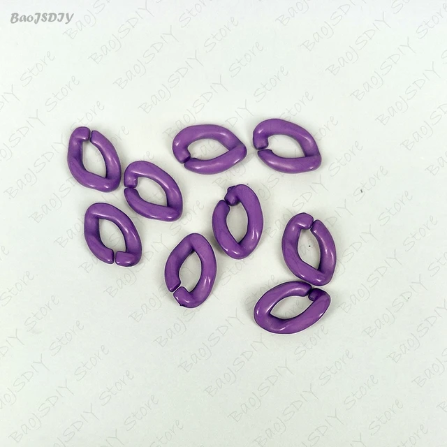 Wholesale 23mm*17mm Multi color Acrylic Twisted Chains Assembled Parts Beads Diy Jewelry Findings Accessories 60 pieces(JM6582) Deep Purple
