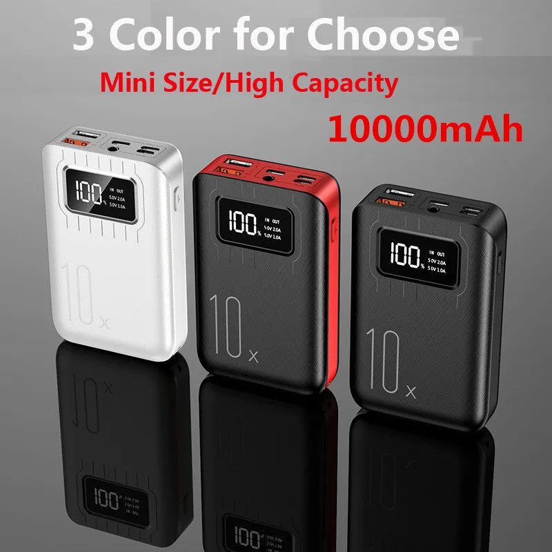 

Power Bank 10000mah Portable 2.1A Fast Charge External Battery Pack Powerbank With LED Light For iPhone Android Xiaomi Poverbank