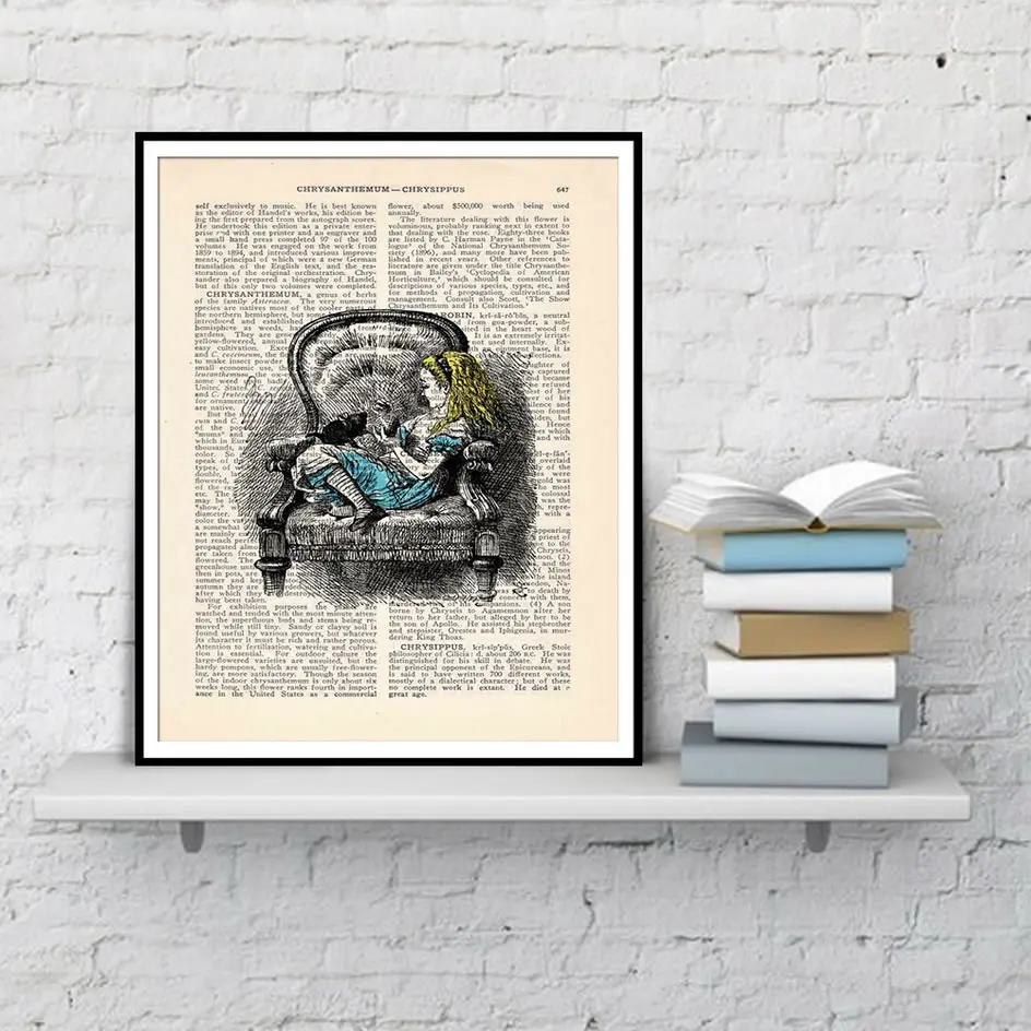 Рождественские подарки для нее Алиса в стране чудес винтажная книга с принтом