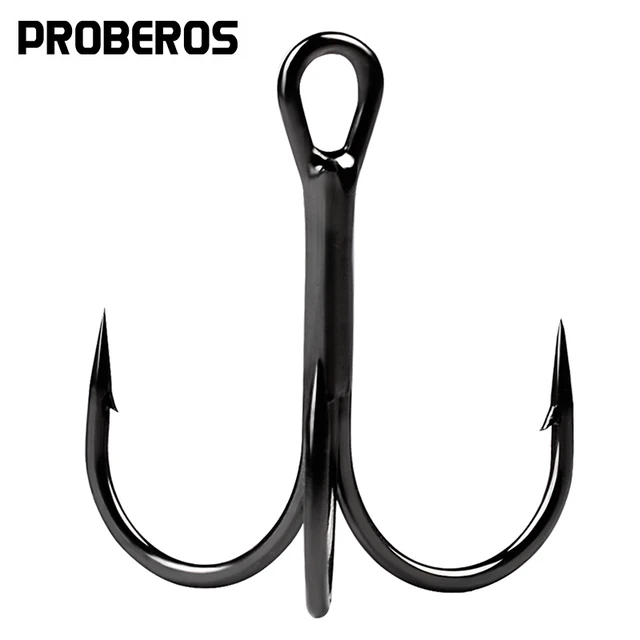 PROBEROS 50PCS Fishing Hook High Carbon Steel Treble Hook 2#-14#  Black/Red/Brown/Silver/Matte Tin Color FIshhooks - AliExpress