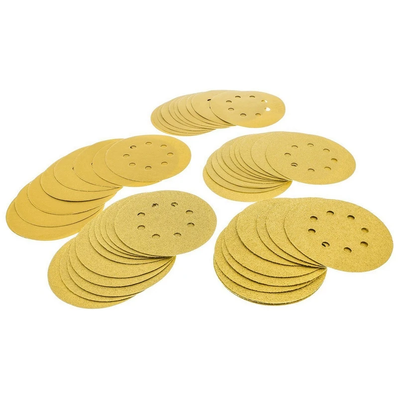 

5 Inch 8 Hole 60 Grit Dust Free Hook And Ring 100 Piece