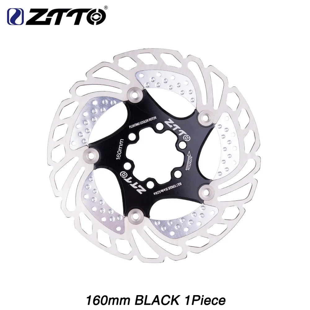 Cooling 160mm Black ZTTO велосипедные тормоза охлаждения диск плавающий лед ротора катушки, обеспечивающий отсутствие вибрации при MTB гравия дорожный велосипед 203 мм 180 мм 160 мм 140 мм остыть ротора vs RT99 RT86 - Цвет: Cooling 160mm Black