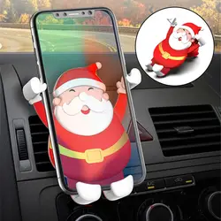 Милый автомобильный держатель для телефона с изображением Санта-Клауса, автомобильный держатель с креплением на вентиляционное