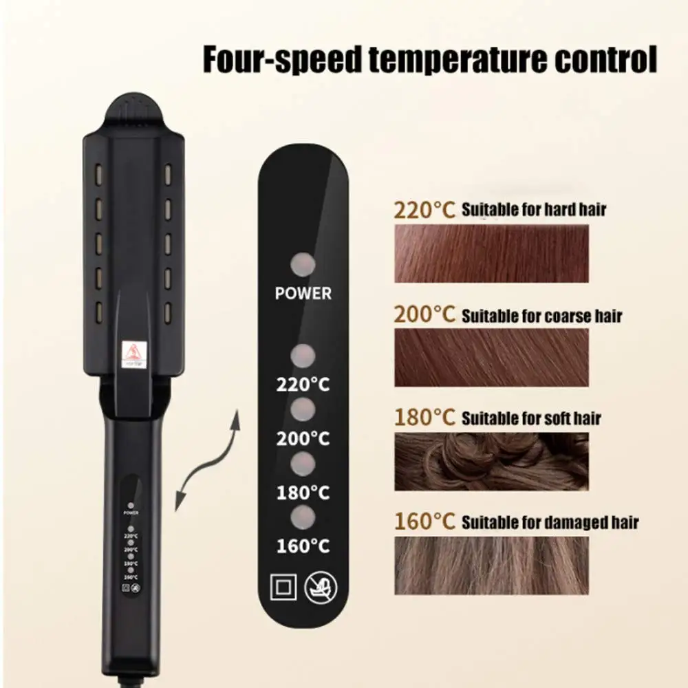 Hair Straightener Four-Gear Tourmaline Ceramic Ion Flat Iron Professional Electric Curler Steam Iron Straight Hair For Women 3