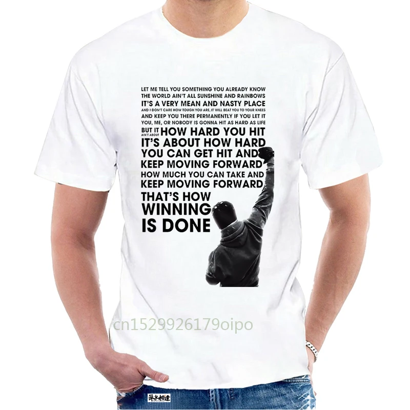 Funny Print Men T shirt Women cool tshirt Rocky Balboa Quotes Poster Retro  CooL Vintage Unisex TShirt Stalone B219 3213R|T-Shirts| - AliExpress