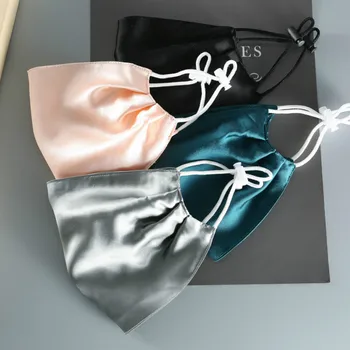 

Reusable Silk Mask Double-sided Protective Mask Washable Filter PM2.5 Air Cover Dust-proof Anti-fog Breathable Sunscreen Mask