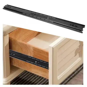 

Drawer Slide Rail 2Pcs 22in Drawer Slide Cold Rolled Steel 3 Section Telescopic for Mobile Cabinet White/Black