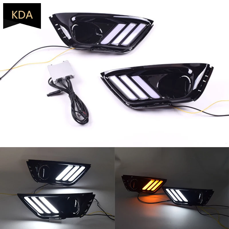 2Pcs Auto 2 Colors DRL 12V LED Daytime Running Light Turn Signal Day