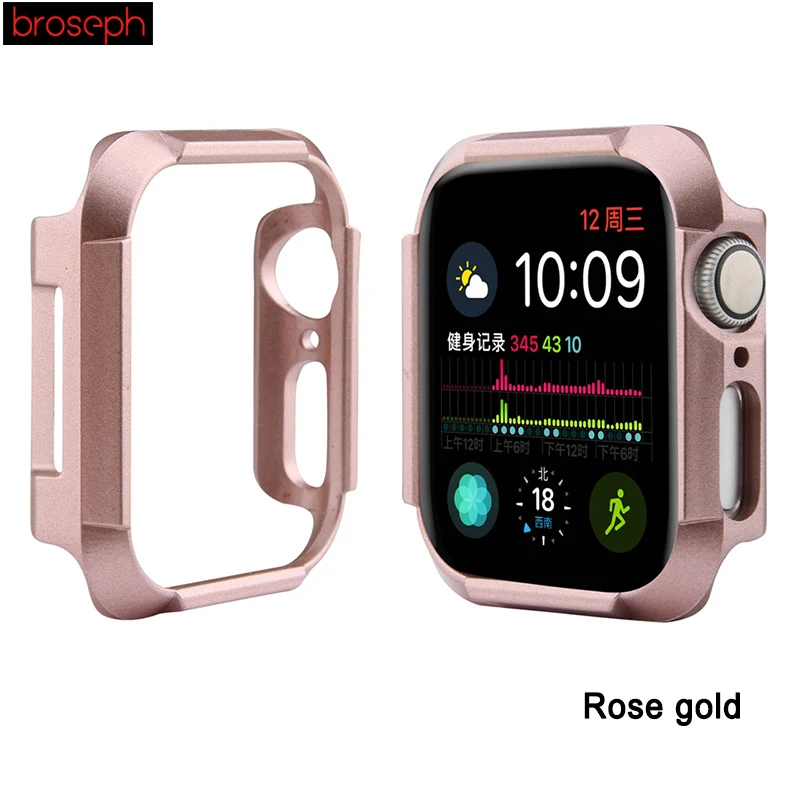 Rose gold Защитная рамка корпуса для iWatch 4 44 мм 40 мм ПК Чехлы для часов для Apple watch Series 4 Обложка Аксессуары для часов - Цвет: Rose gold