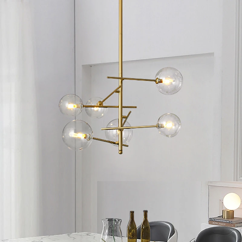 Nordic Modern Pendant Lights For Dining Room Glass Lampshade Black Hanging Lamp Bedroom Home Deco Restaurant Office Luminaire