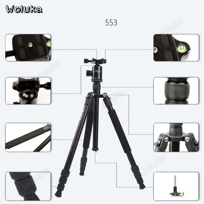 Штатив для DSLR камеры, Портативная подставка, профессиональный штатив для камеры, съемный монопод, демпфирующая шаровая Головка 10 кг, Максимальная нагрузка CD50 T10