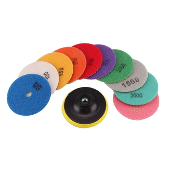 

11Pcs Diamond Polishing Pads 4 Inch Grinder Disc for Granite Marble Concrete Stone