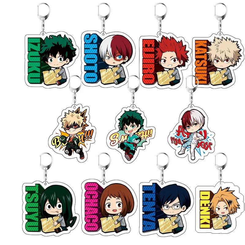 

Anime My Hero Academia Bag Car Key Pendants Keychain Boku No Hero Academia Cartoon Figure Acrylic Keyrings