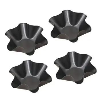 

Large Non-Stick Fluted Tortilla Shell Pans Taco Salad Bowl Makers, Non-Stick Carbon Steel, Set Of 4 Tostada Bakers