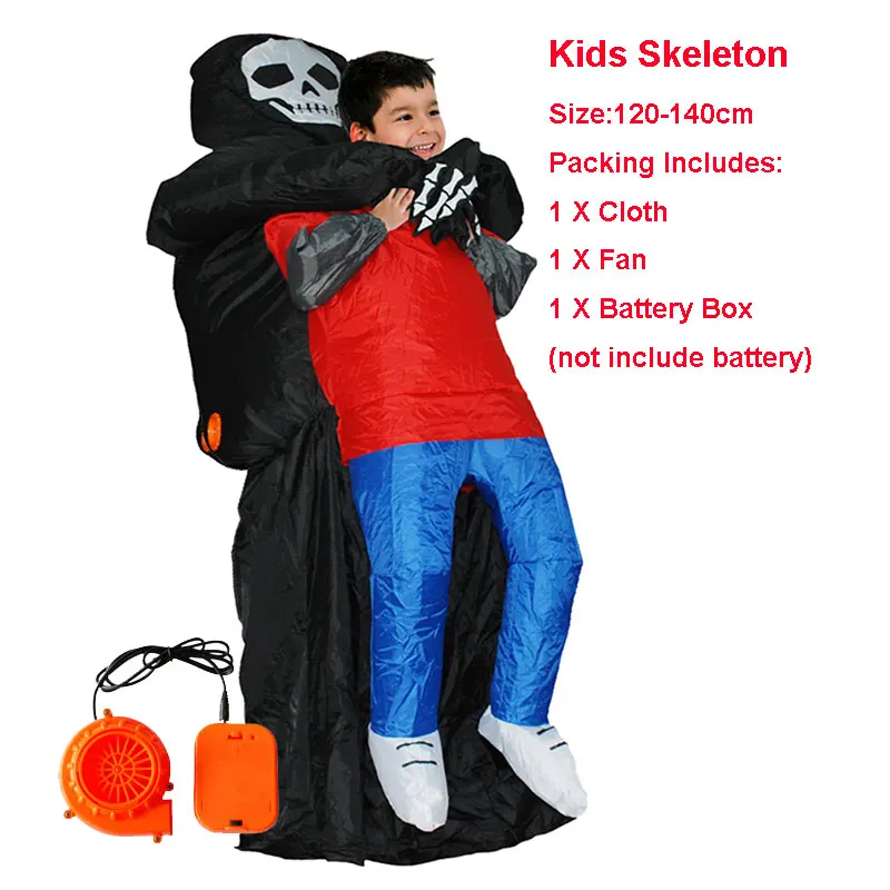 Kid Grim Reaper Для взрослых мужчин надувной зеленый костюм инопланетянина Аниме Косплей Grim Reaper нарядное платье Хэллоуин инопланетянин призрак костюм для детей женщин - Цвет: Kid Grim Reaper