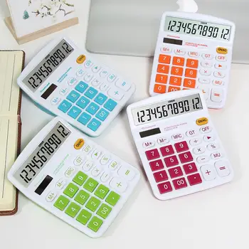 

12 Digit Calculator Large Display Solar Power Battery Home Office School Tool